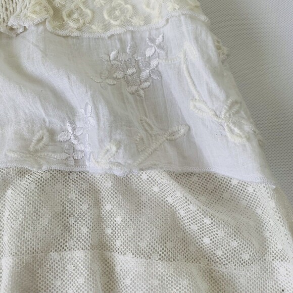 Marilu Dress Girls Size 6 White Ivory Lace Overlay Sleeveless Tiered Lightweight - Picture 4 of 11